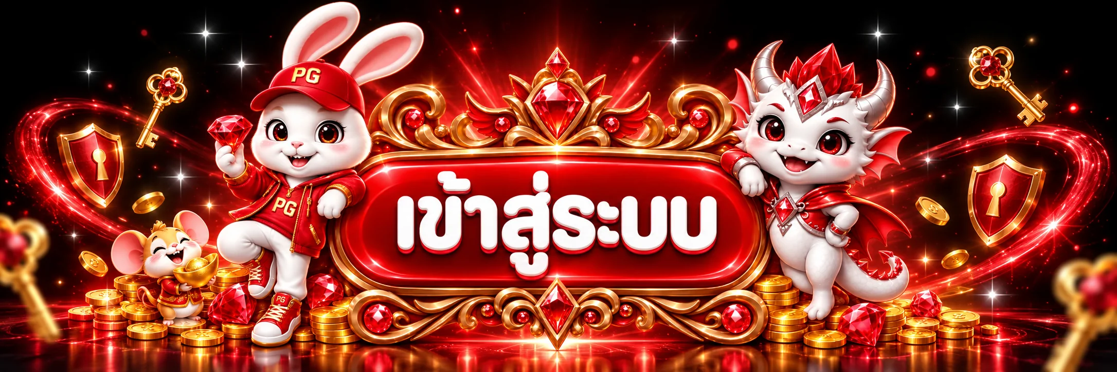 ป้ายเข้าสู่ระบบ 3KDUBAI พร้อมสัญลักษณ์กุญแจและโล่